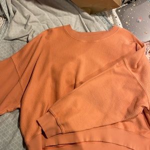 Aerie coral corded sweatshirt
